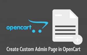 Create Custom Admin Page in OpenCart