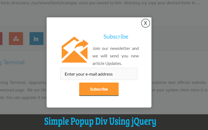 Simple Popup Div Using jQuery